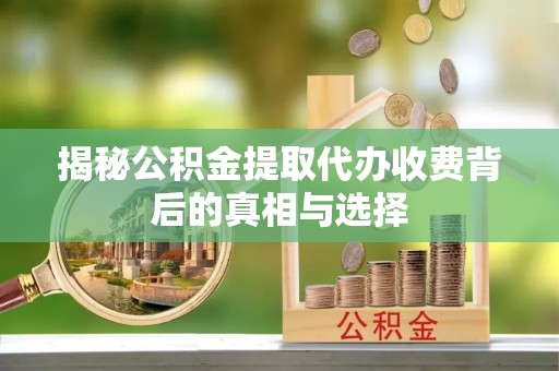 杉林揭秘公积金提取代办收费背后的真相与选择