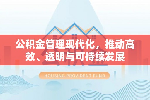 杉林公积金管理现代化，推动高效、透明与可持续发展