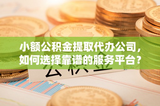 杉林小额公积金提取代办公司，如何选择靠谱的服务平台？