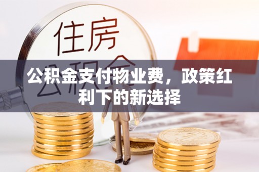 杉林公积金支付物业费，政策红利下的新选择