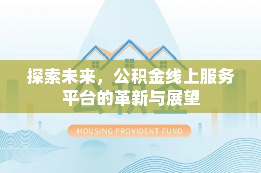 杉林探索未来，公积金线上服务平台的革新与展望