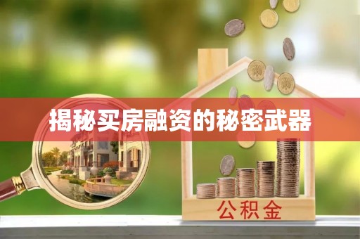 杉林揭秘买房融资的秘密武器